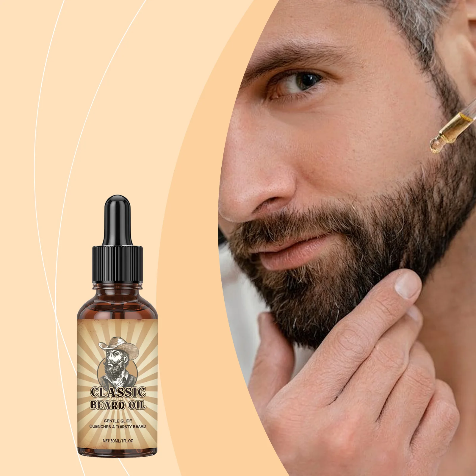 Beard Growth Care Essential Oil Improves Glide Oil Control Lasting Style Improve Regrowth Non Irritating Man Beard Nourish Serum