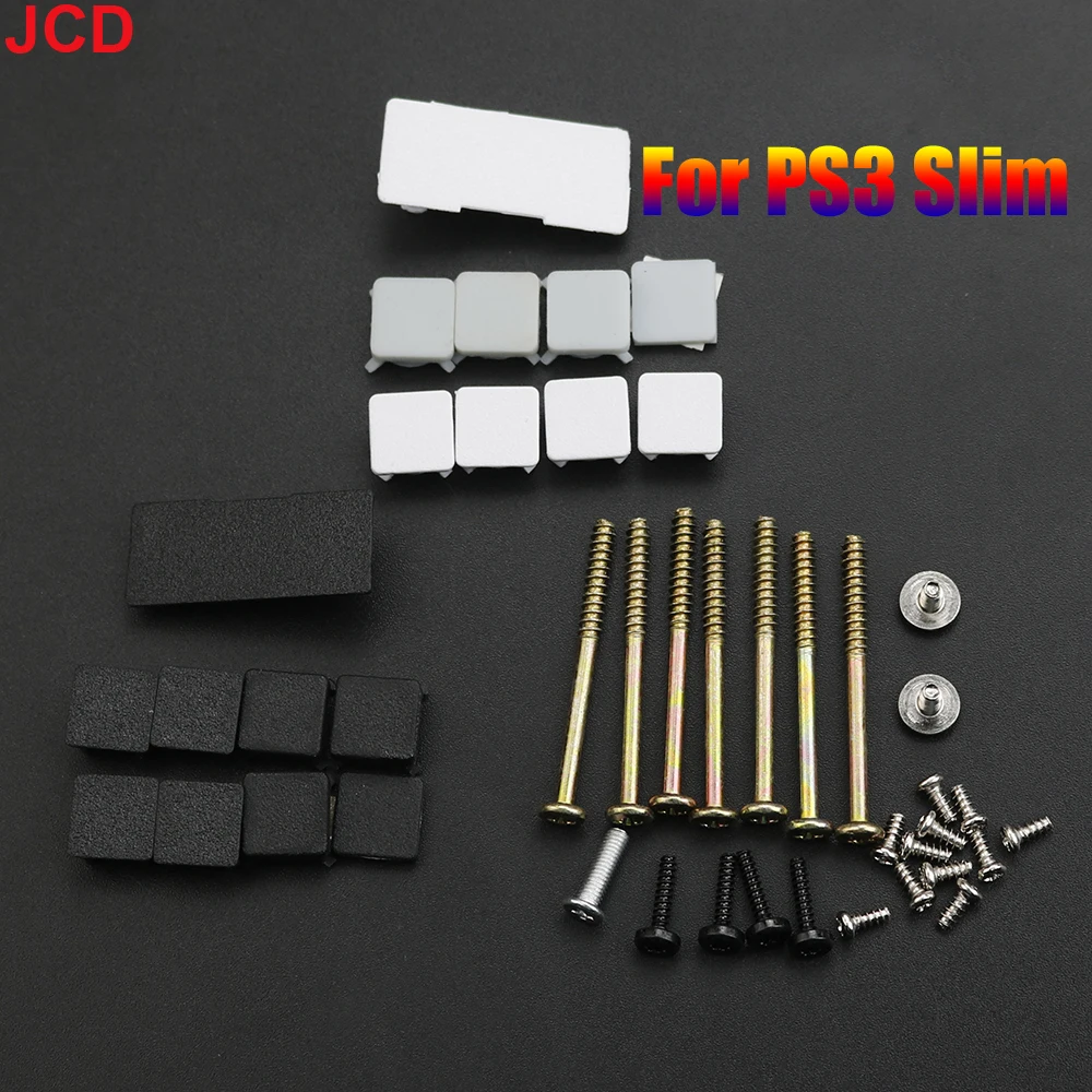 JCD Full Set Screws For PS2 PS3 Slim 2000 3000 4000 70000 Game Console Plastic Rubber Feet Cover Set Screws Kit Repair Parts