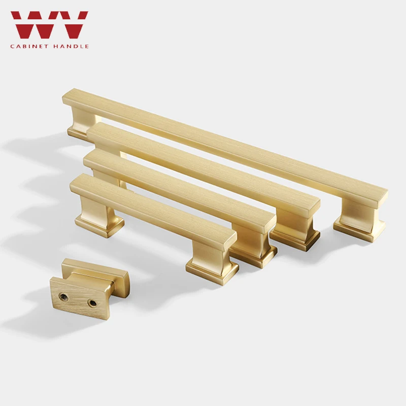 WV Modern Storage Closet Black Gold Kitchen Cabinet Handles and Knobs Drawer Handles Wardrobe Door Pulls Furniture Hardware