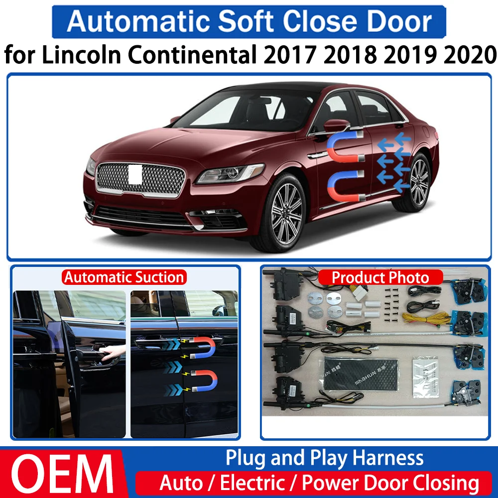 for Lincoln Continental 2017 2018 2019 2020 Car Automatic Soft Close Door Electric Suction Auto Power Closing System Plug＆play