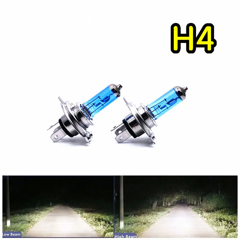 2PC H4 HB2 9003 Halogen Bulbs High/Low Beam 12V 100/90W 6000K Car Headlight Platinum Plated Super White Light Car Accessories