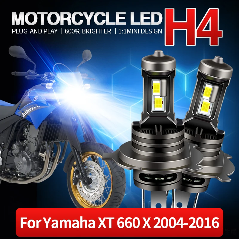 1PC High quality 35W H4 HB2 9003 Motorcycle light LED Bright White lamp Headlight For Yamaha XT 660 X 2004-2016 Auto Accessories