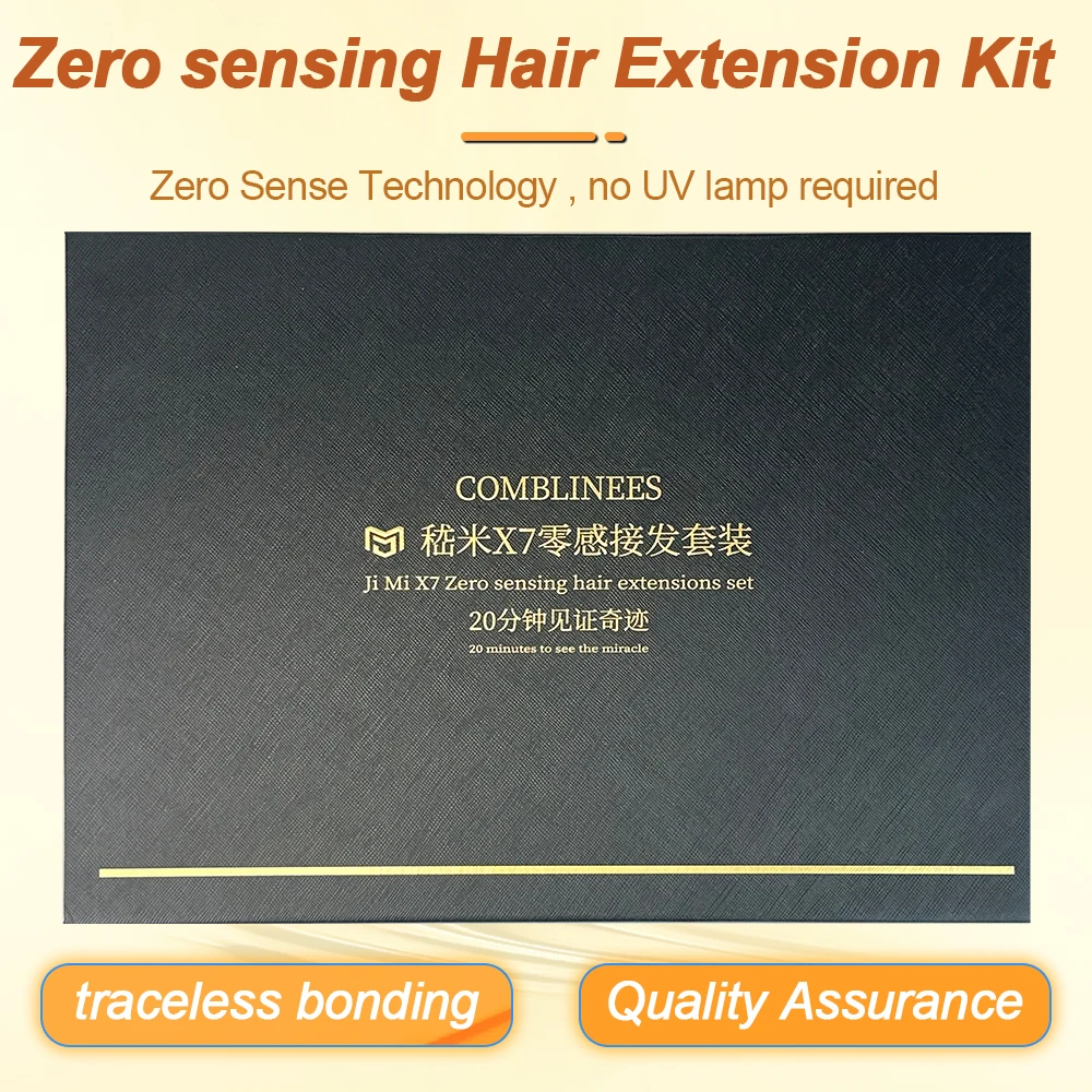 Comblinees Salon Hair Extension Kit Ice Glue Fast Bonding Machine No UV Light Required Long Lasting Seamless Human Hair Tool Set
