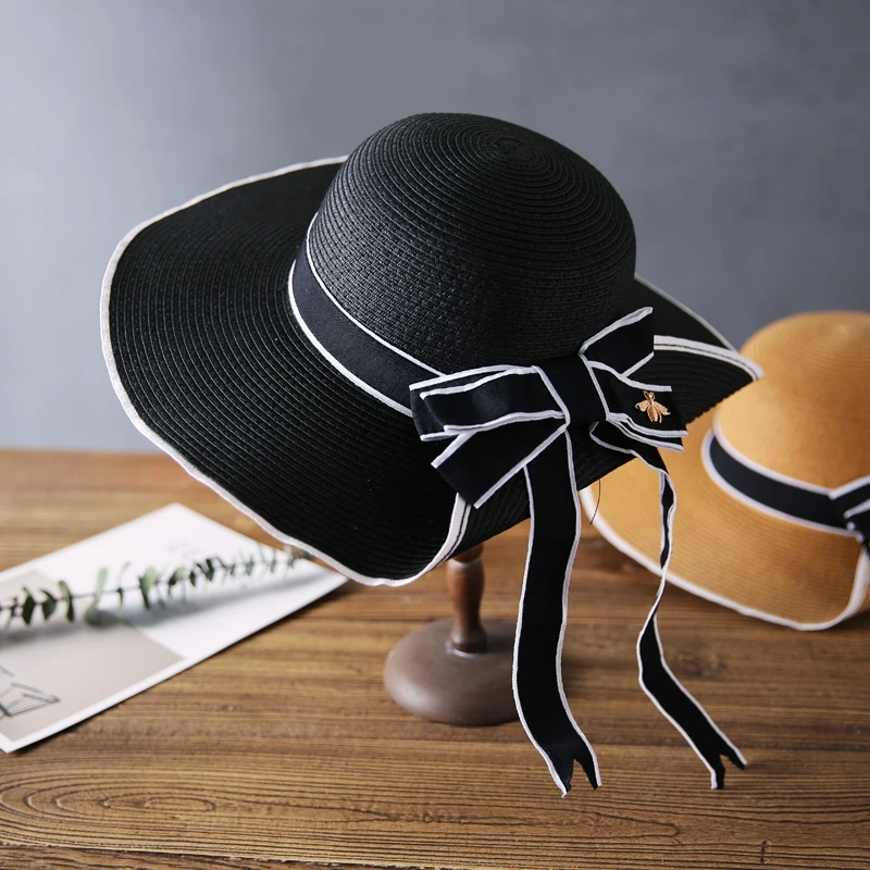 Seaside Beach Sun Hat Sun Hat Female Summer All-matching Sun Straw Hat Female Fresh Korean Fashion Foldable