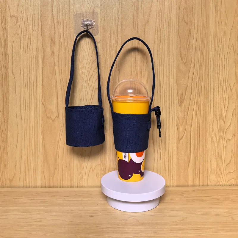 New Foldable Cup Sleeve Keychain Outdoor Portable Milk Tea Cup Holder Hook Reusable Insulated Sleeve for Iced Coffee Cups