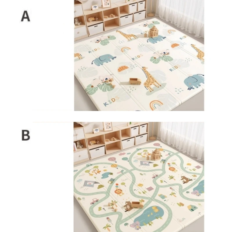 200x180x2cm XPE Baby Child Play Mat Crawling Mat Large Foldable Waterproof Playmat with Carry Bag Infant Floor Mats
