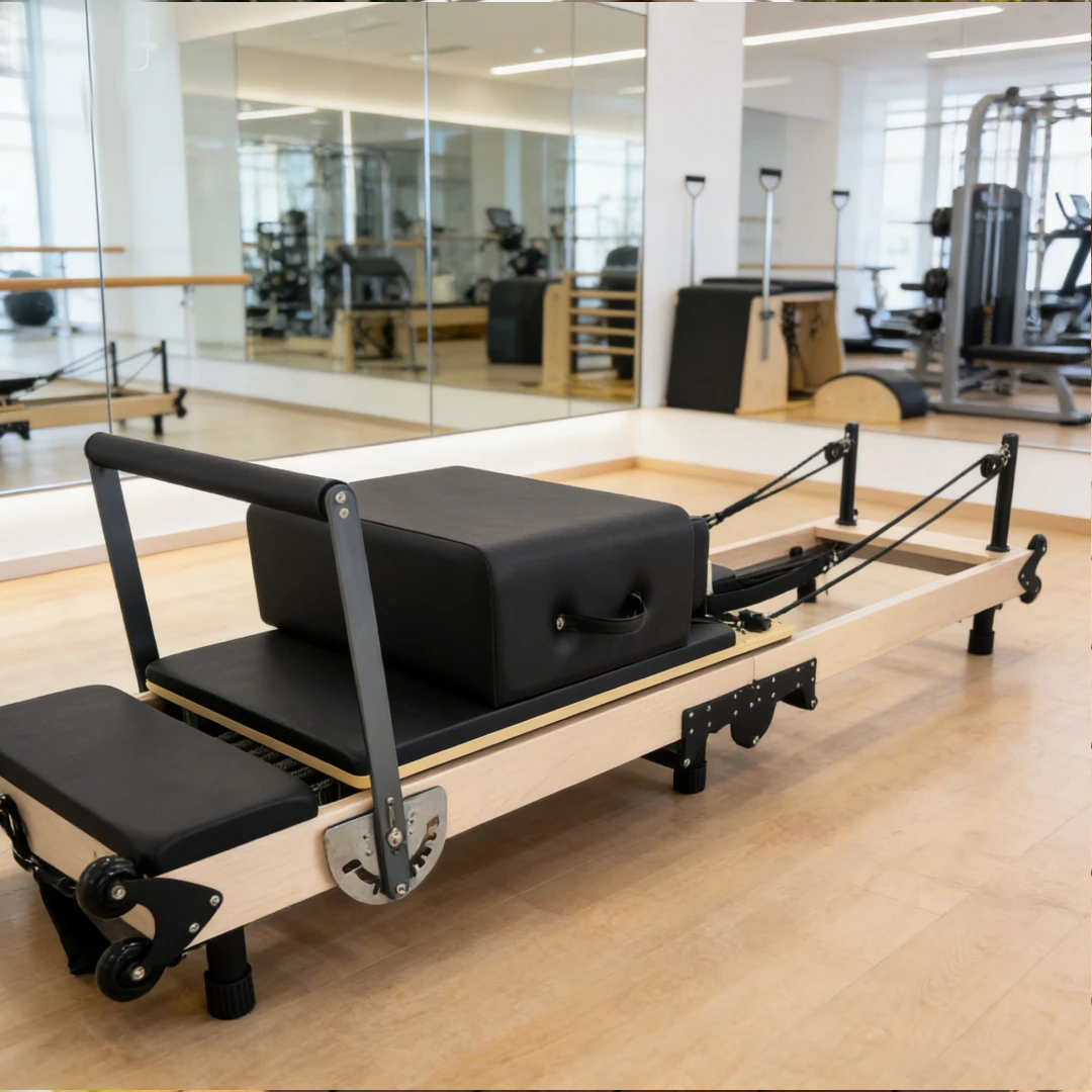 Multifunctional Foldable Maple Pilates Reformer, Portable for Home & Studio Workouts