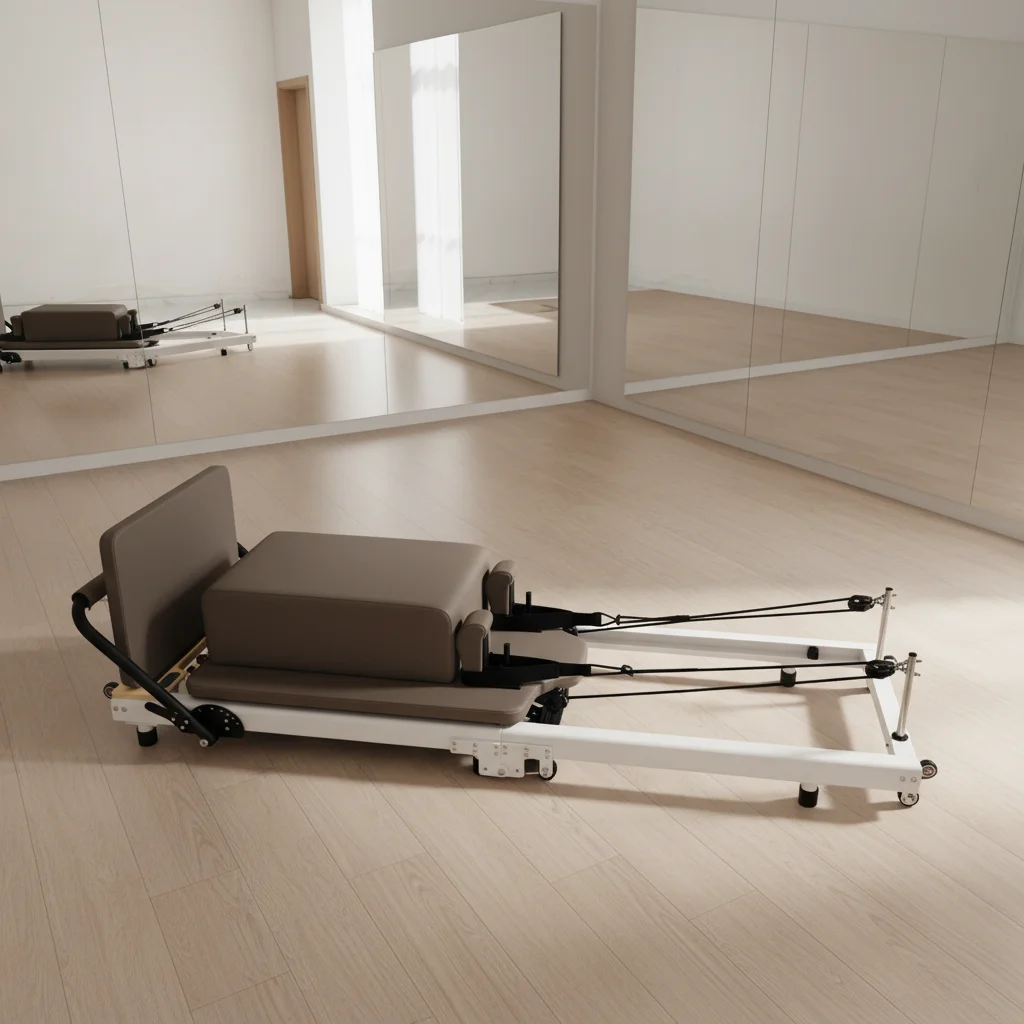 Custom Logo Foldable Aluminum Pilates Reformer, Commercial Grade for Gym & Fitness Center