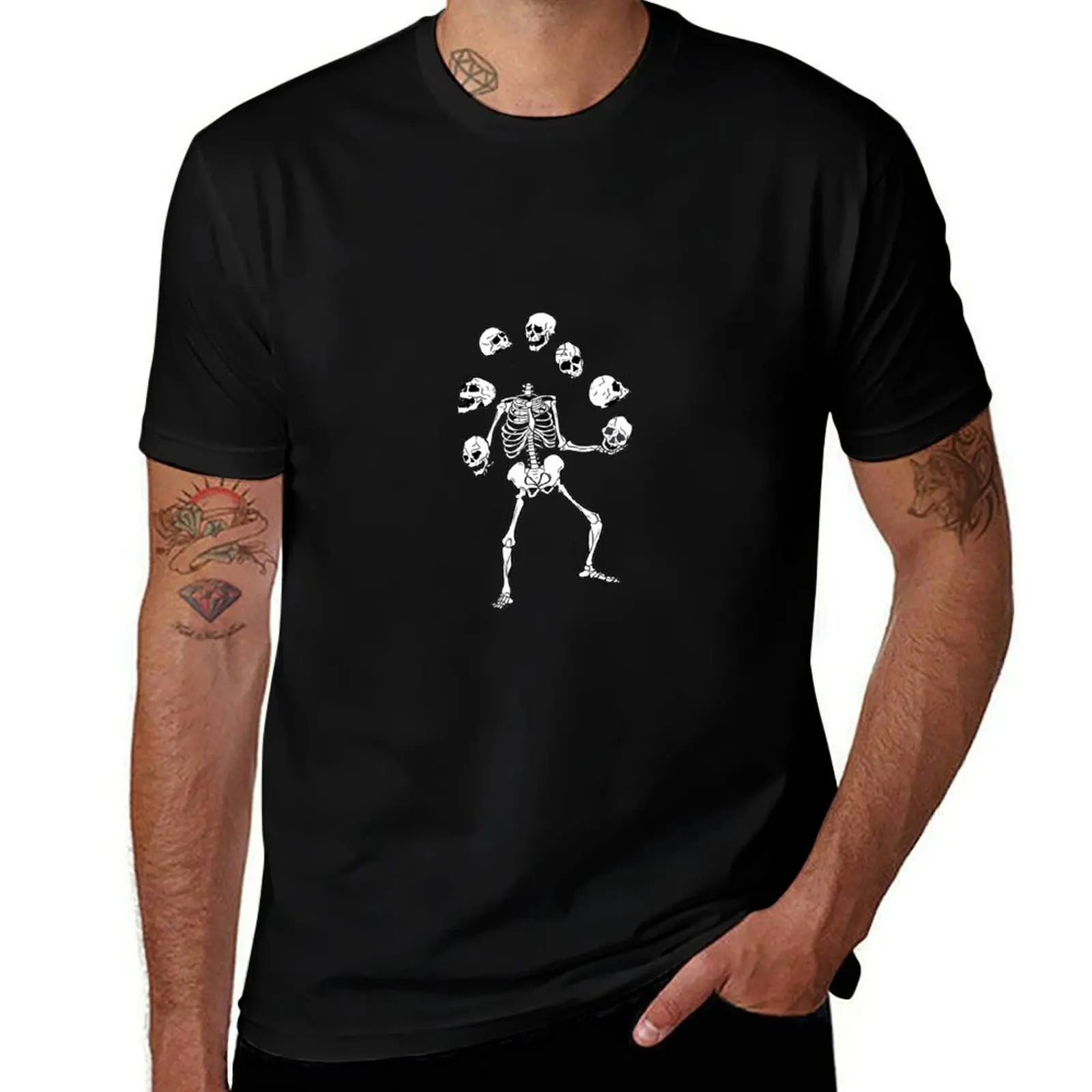 juggle skulls T-Shirt Casual Streetwear Short Sleeve Tee T-Shirt
