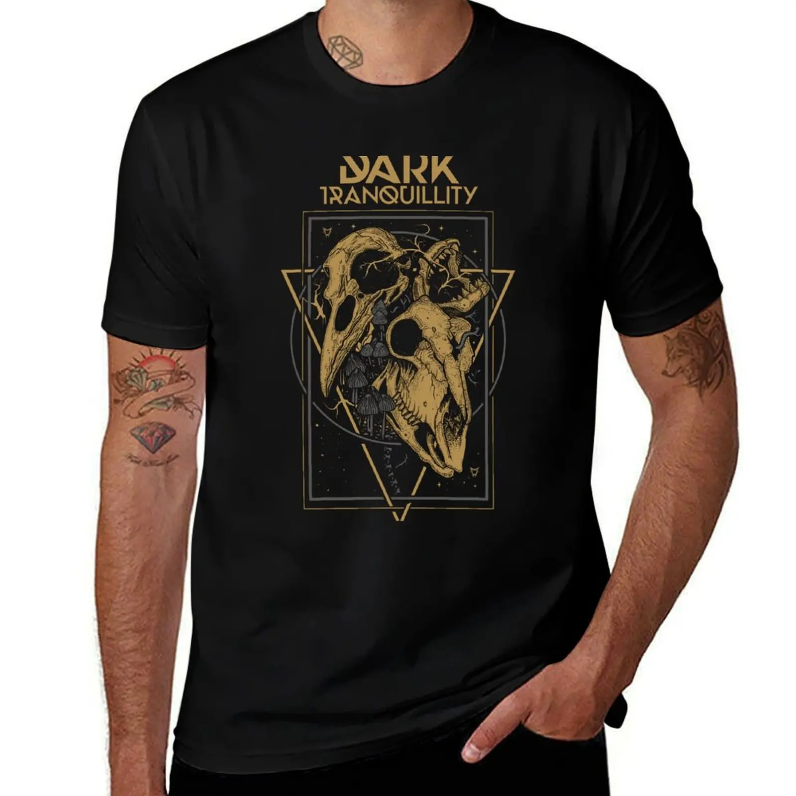 Dark Skulls Tranquillity T-Shirt Trendy Print Short Sleeve T-Shirt