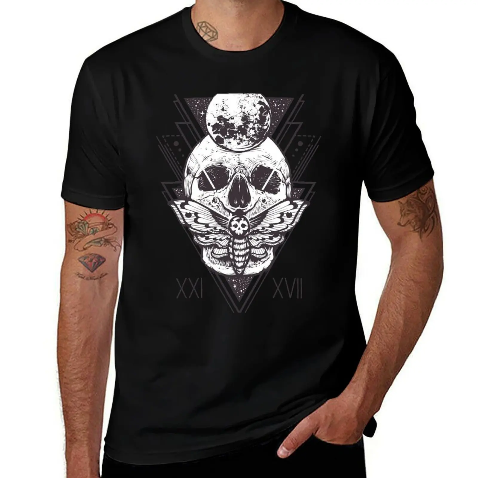 Night Skull T-Shirt Large Size Short Sleeve T-Shirt