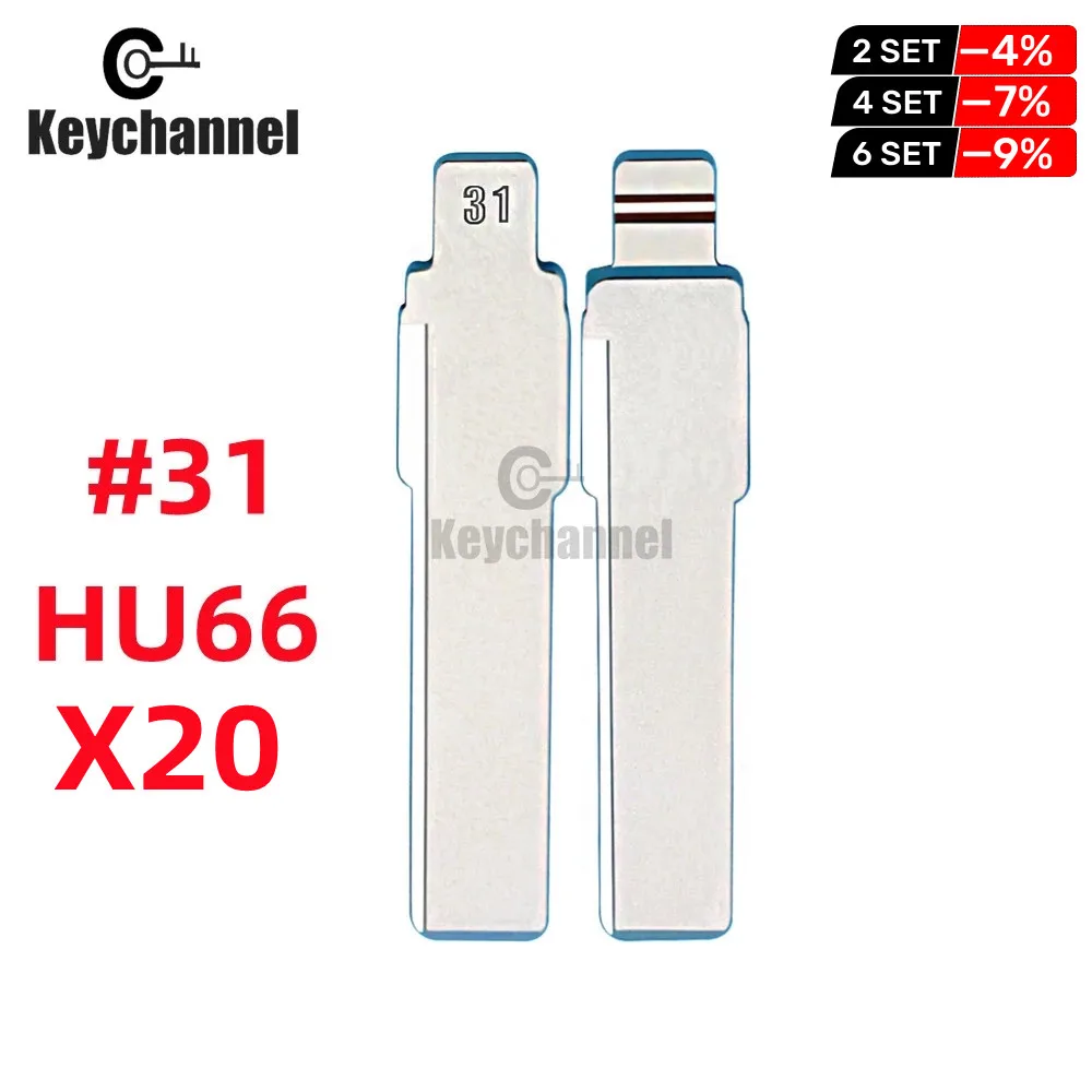 20PCS Car Key Blade 31# KD Blade Uncut HU66 Key Blade For Xhorse VVDI KD KEYDIY Remote For V-W Polo Tiguan Golf MK6 MK7 Passat