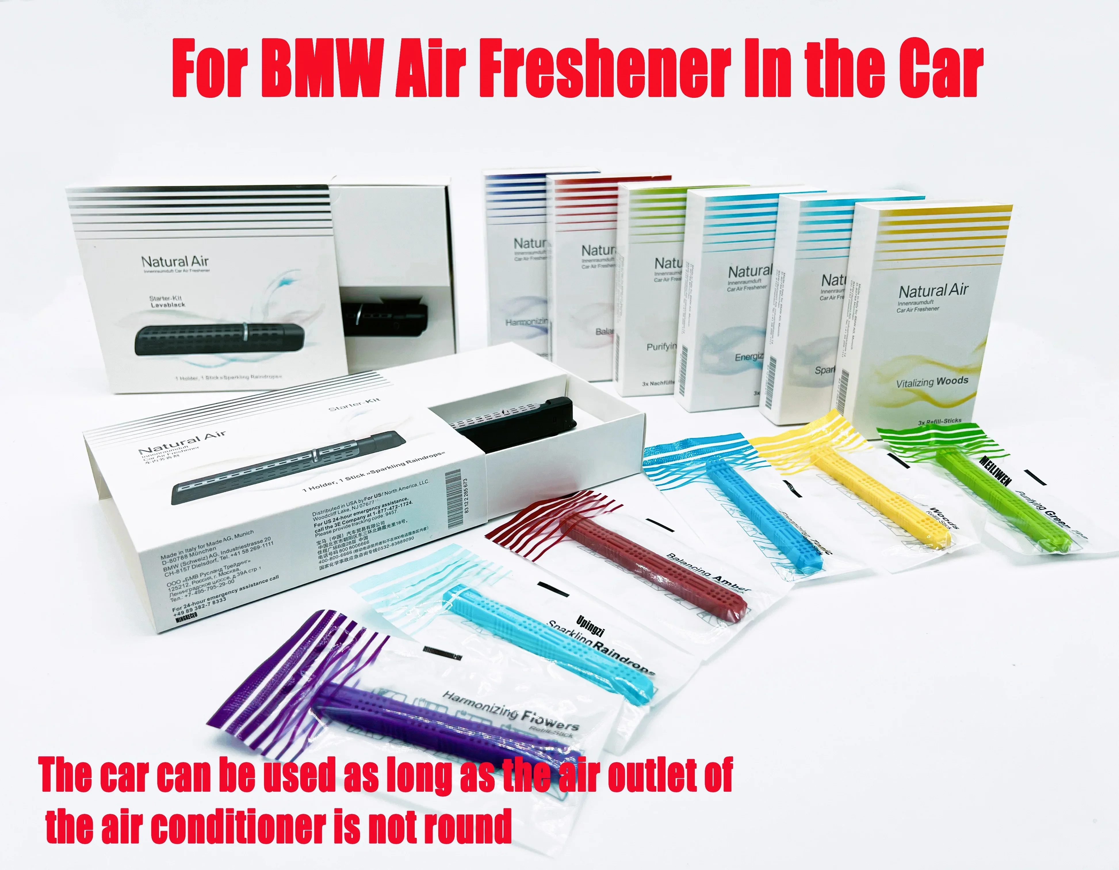 Car Air Freshener for BMW Perfume 6 Smell Original Air Outlet Aromatherapy Clip Auto Interior Accessories Solid Perfume