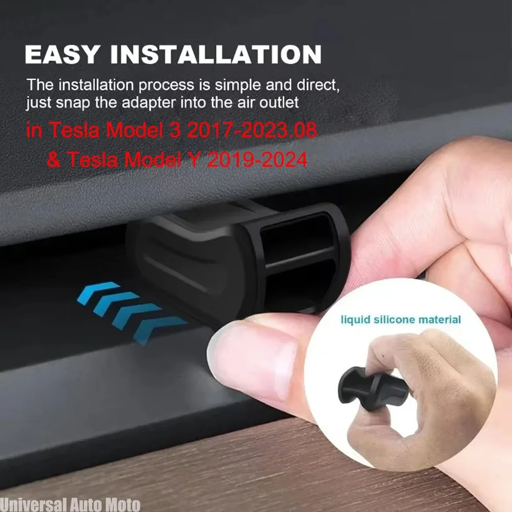For Tesla Model Y Juniper 2025 Model 3 2023‑2024 Air Vent Aromatherapy Clip Fragrance Adapter Bracket Car Freshener