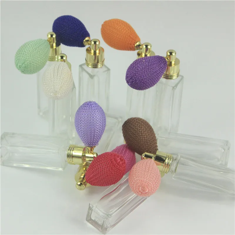 5pcs/lot 10ml Empty Airbag Atomizer Perfume Bottles & Empty Parfum Case With Colorful Thick Glass Cosmetic Container