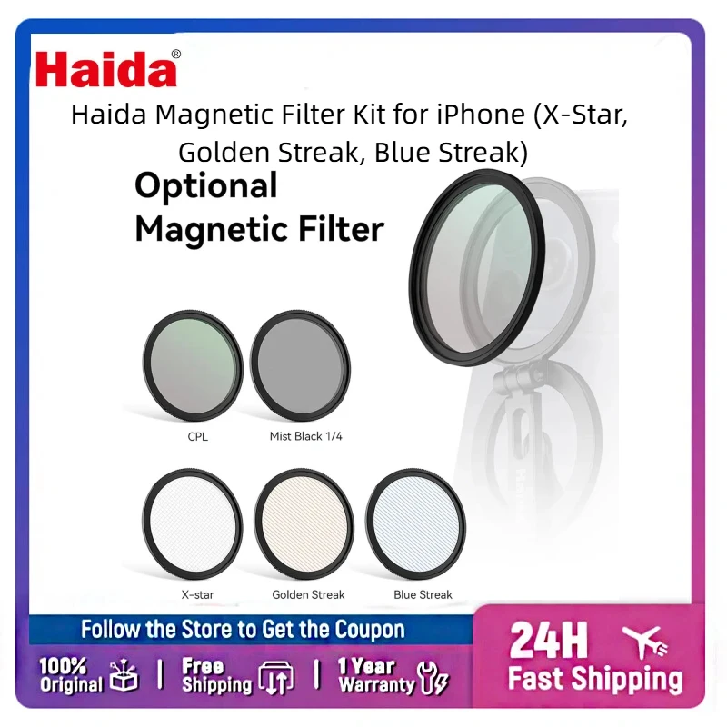 Haida MagSafe Magnetic Filter Holder for iPhone 17/16/15, Strong Magnetic Grip, 1/4