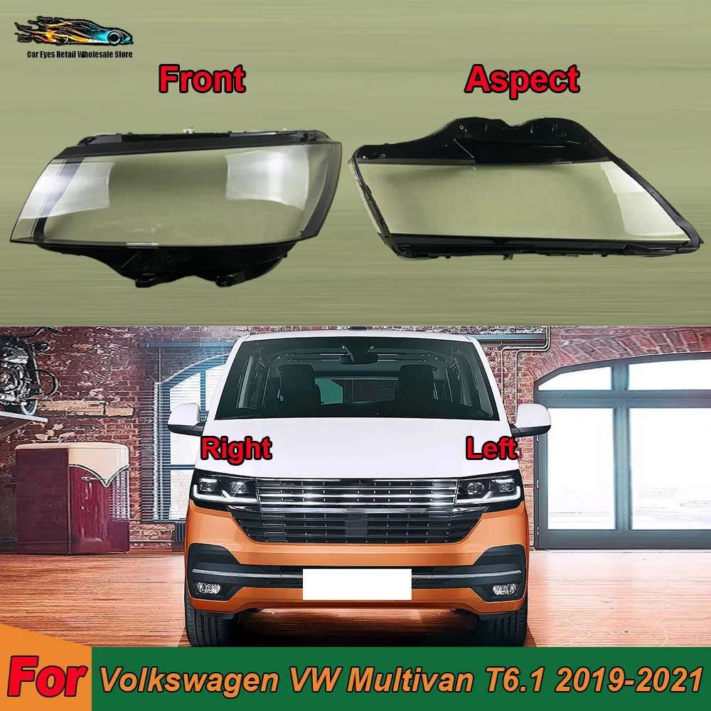 For Volkswagen 2019-2021 VW Multivan T6.1High Headlight Cover Replacement Front Car Light Auto Shell Lampcover Lampshade
