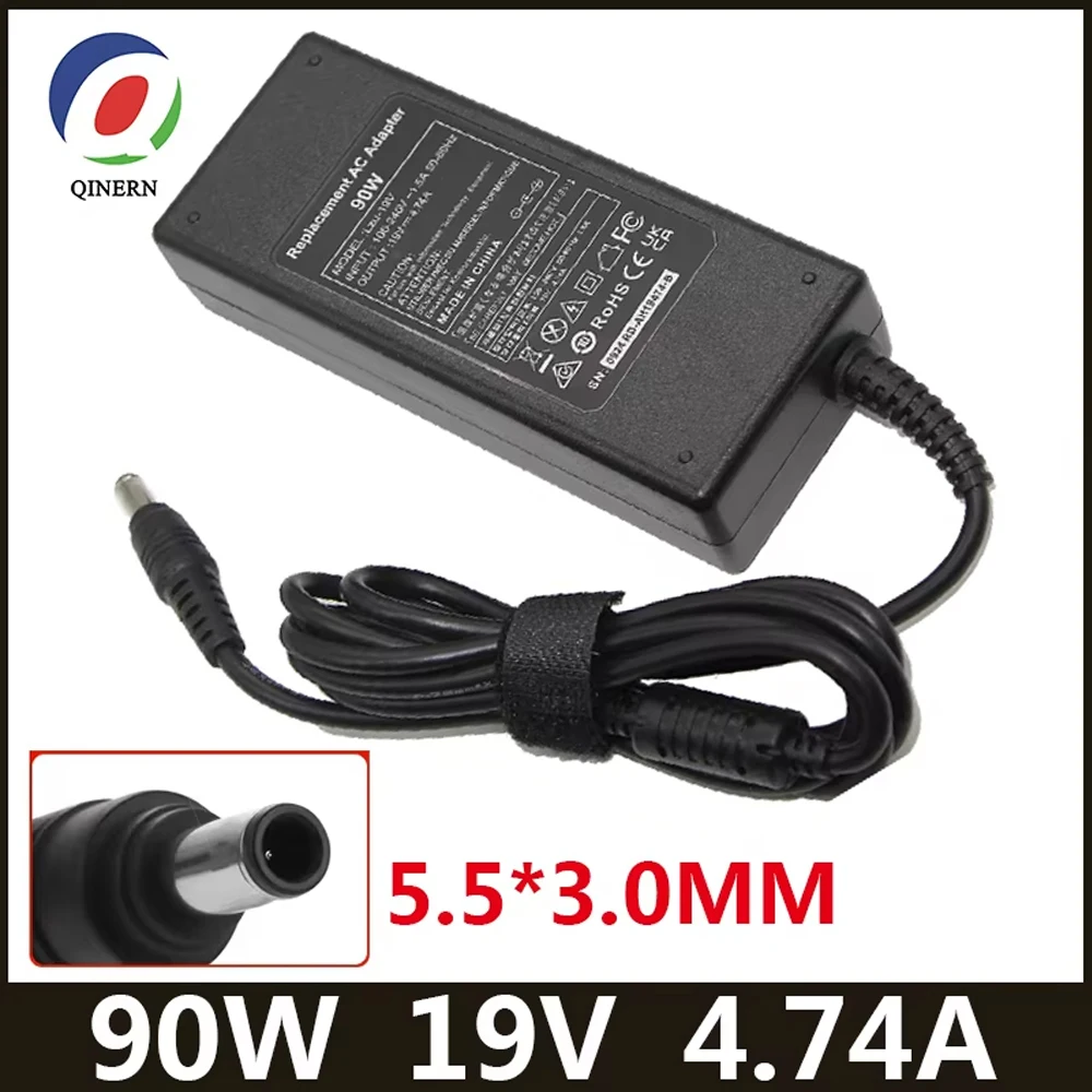 19V 4.74A 90W 5.5*3.0mm AC Laptop Charger Power Adapter For Samsung R428 R410 G15 GT6000 M30 P10 UltraR60+ R65 R520 R528 R540