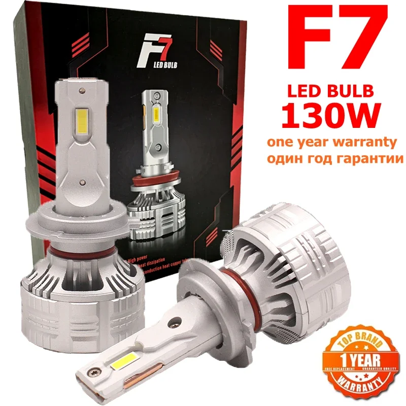 EURS H7 LED Bulb Led F7 130W LED H7 Headlight Kit Fog Light H4 H8 H11 H1 9005 9012 H13 LED Lamp LED Headlights Turbo Bulbs 24v
