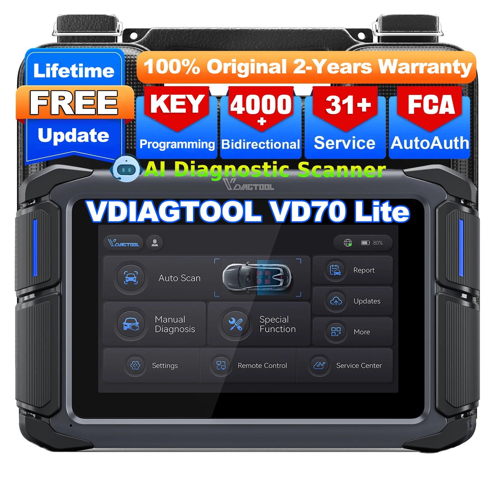 EU Stock VDAIGTOOL VD70Lite Automotive Diagnostic Equipment OBD2 Scanner Automotriz Multi Marca Diagnosis Machine for All Cars