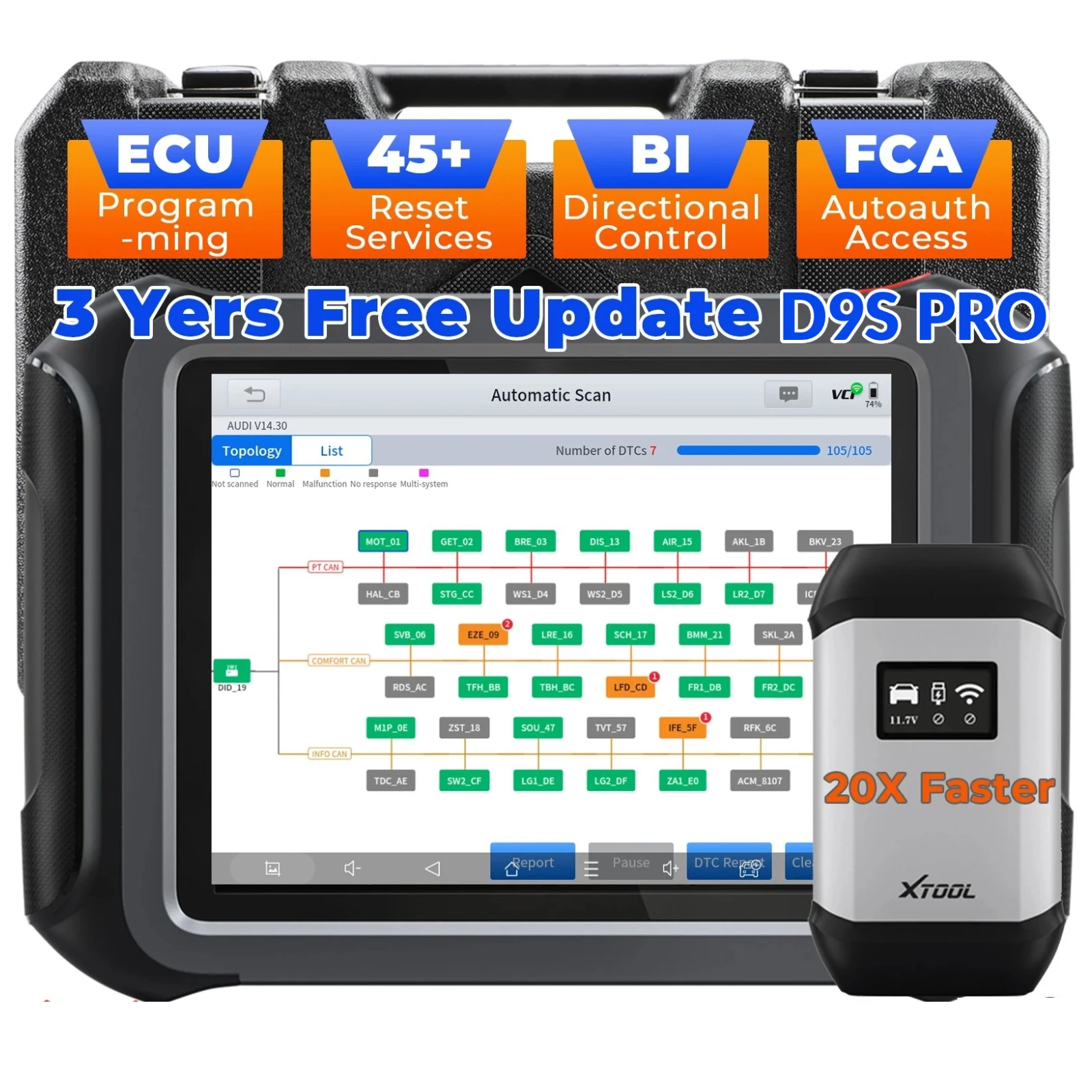 USA Warehouse Xtool D9s Pro Diagnostic Tools Car ECU Scanner Mechanical Diagnostic and Programming Machines 2026 NEW