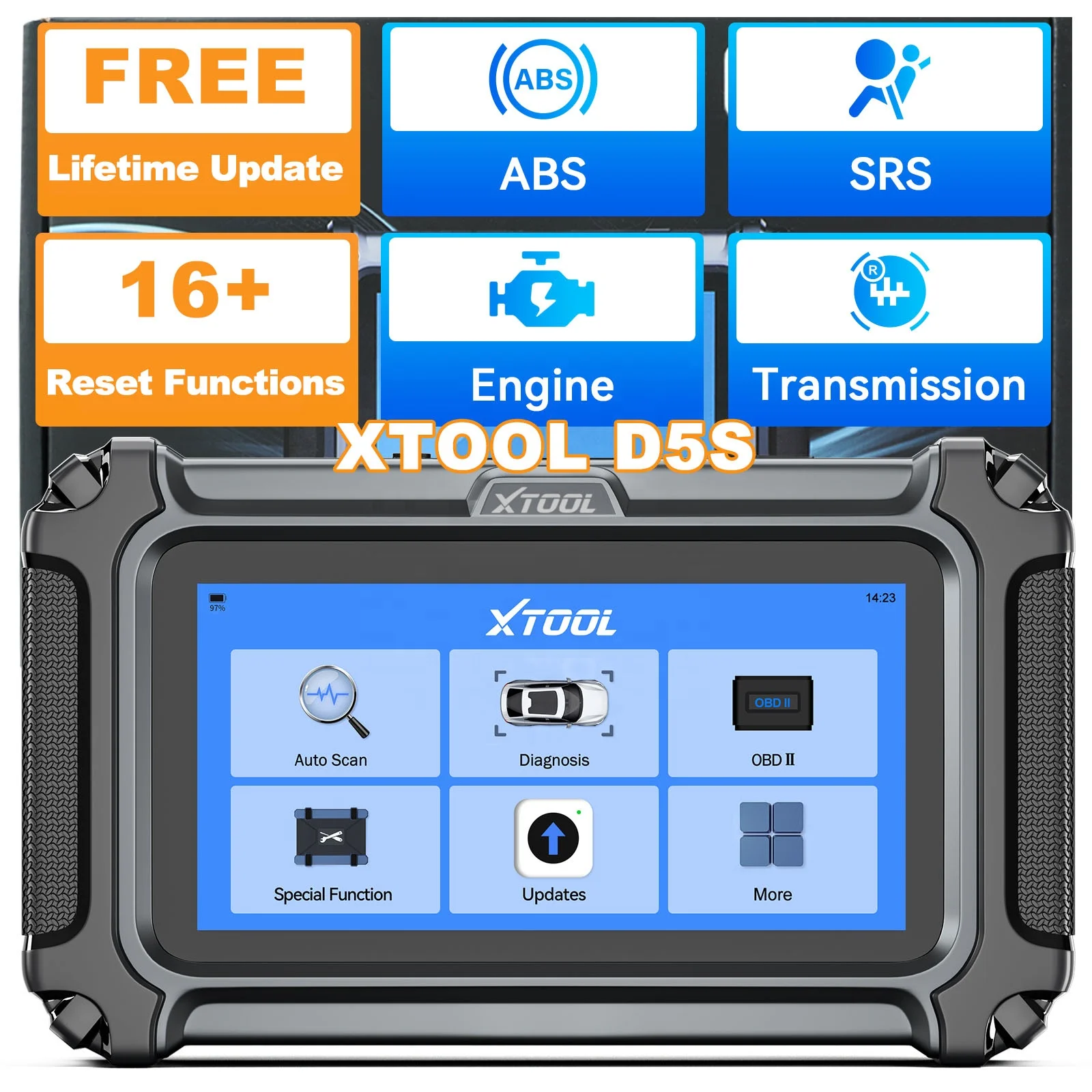 For D5S Obd2 Scanner 12V Lifetime Free Update Universal Car Code Reader 16+ Reset Diagnose Machine Diagnostic Tool