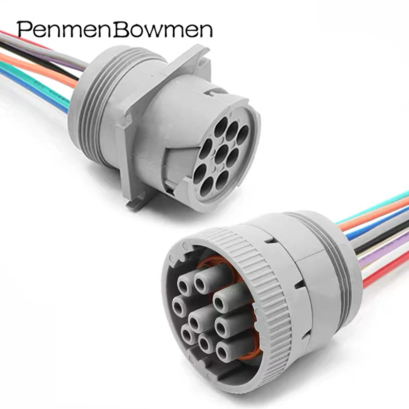 1 Set 9 Pin Car New Connector Diagnostic Tool Circular Electrical Cable Connectors Wire Harness Plug HD16-9-96S HD10-9-96P