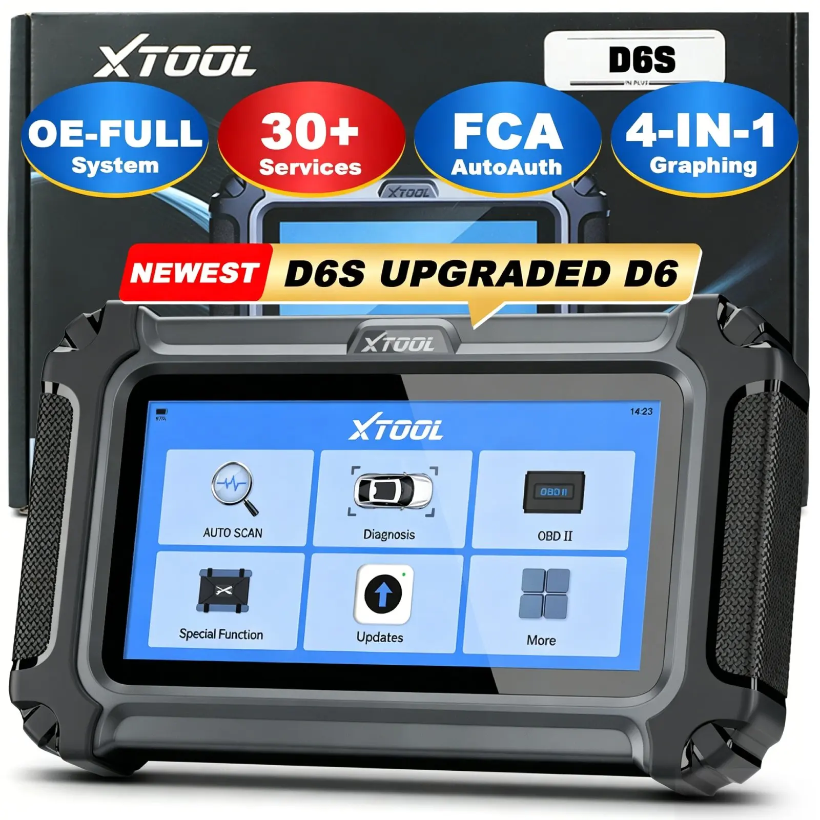 EU USA Local Stock XTOOL D6S Free Update Car Scanner 2026 Diagnostic Scanner for European Car OBDii Code Reader with 30+ Reset