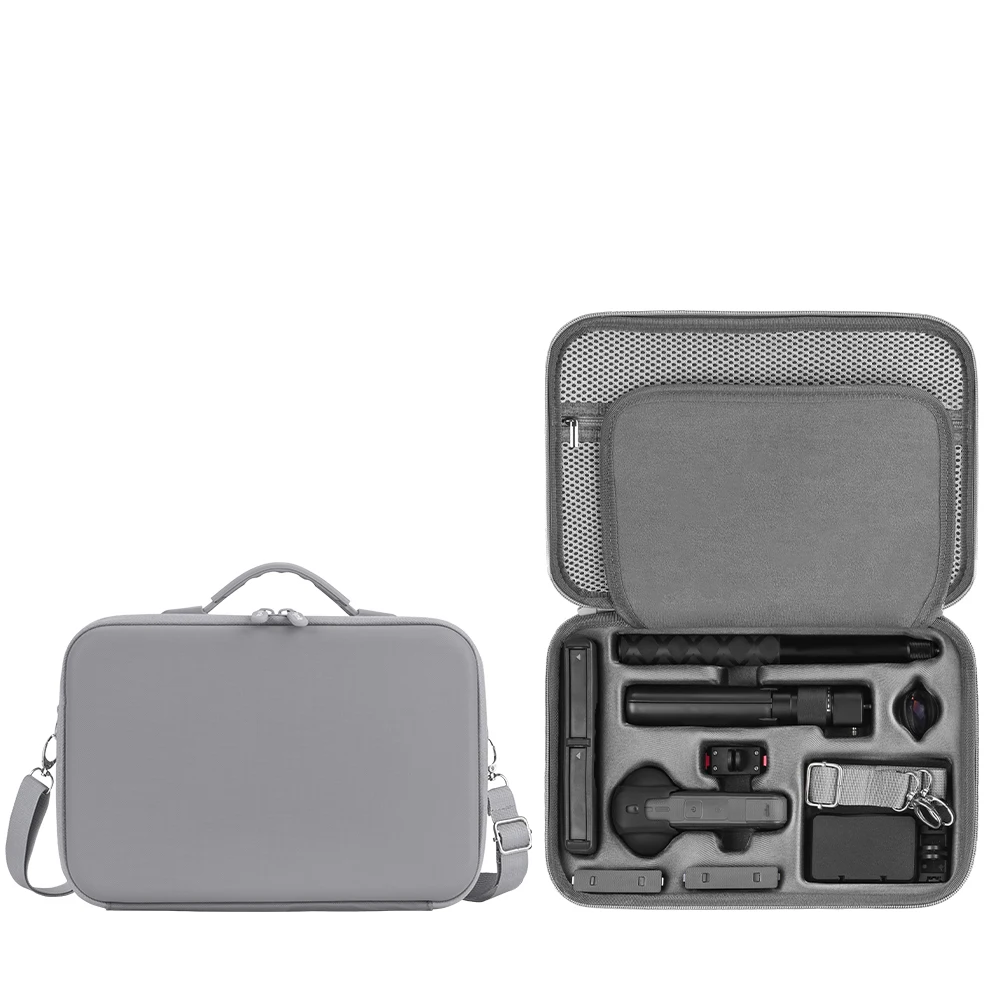 Travel Carrying Case for Insta360 X5, Portable Storage Bag Hard Case with Shoulder Strap for Selfie Stick, Battery Charger