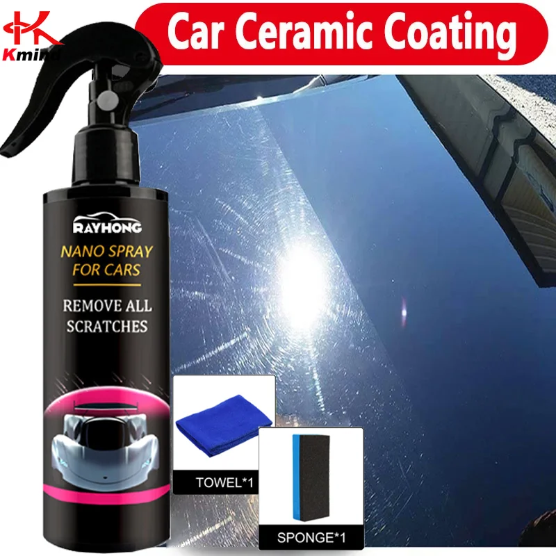 Nano Hydrophobic Ceramic Coating Spray for Cars Paint - Anti-fouling, Mirror Shine, Crystal Wax - Auto Detailing Car Cleaning