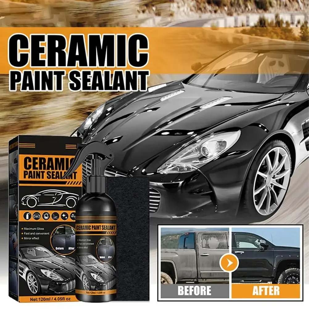 Nano Ceramic Coating Spray Kit, Hydrophobic Paint Sealant & Car Wax, Long-Lasting Gloss & Water Repellent for Auto Detailing