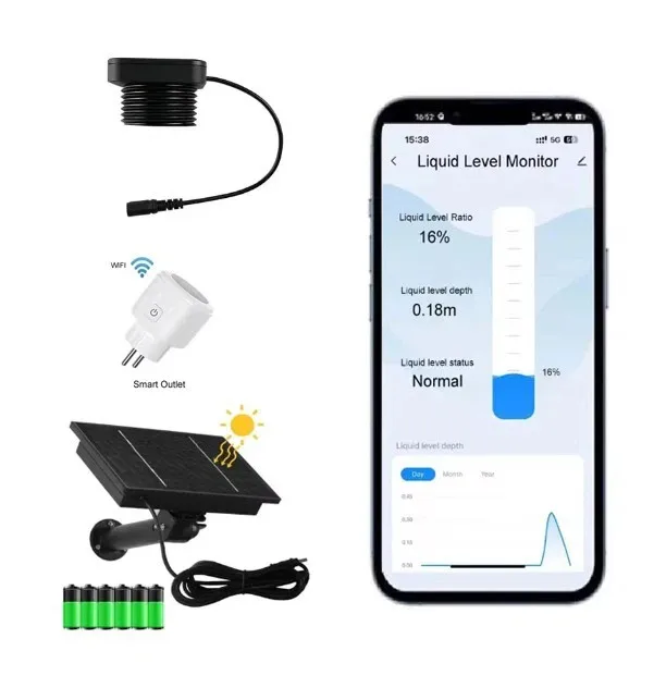 EPTTECH Automatic Water Filling System Wireless Liquid Fuel Lever Sensor Ultrasonic Tank Water Level Controller With Smart Plug
