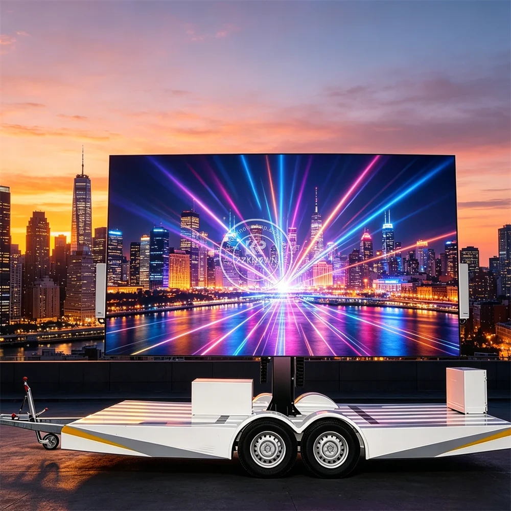 Smart Mobile LED Display Advertising Trailer Wireless Control Digital Billboard Screen Trailer For Modern Marketing Use