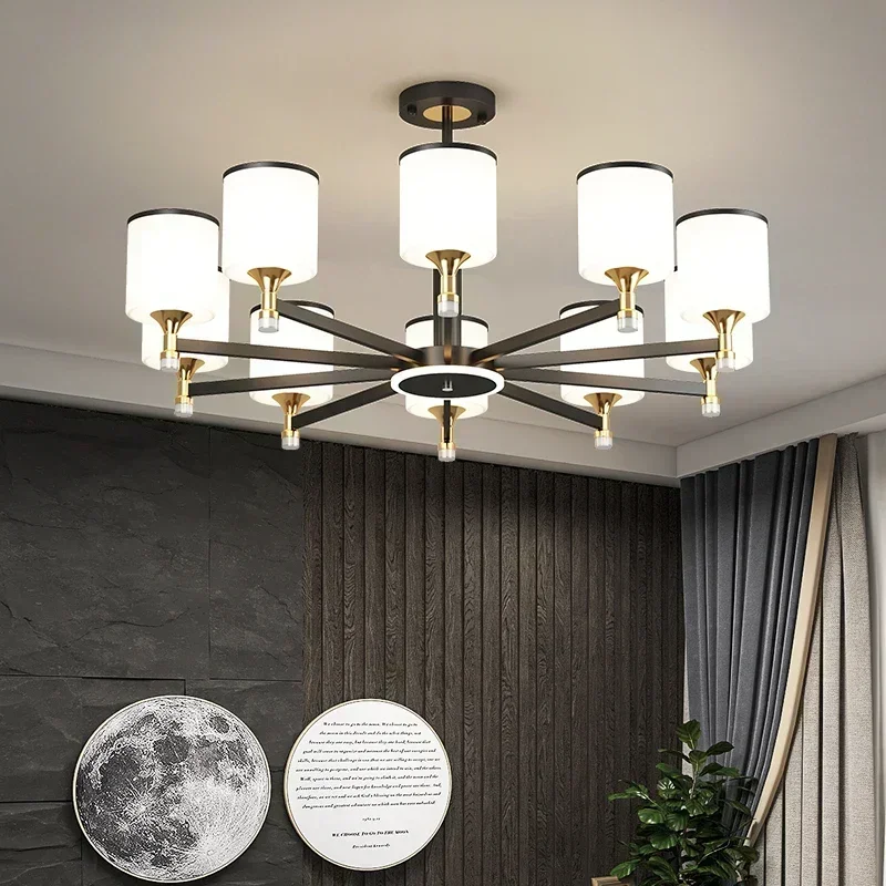 Nordic Luxury LED Chandelier Modern Minimalist Ceiling Pendant Light Living Room Bedroom Dining Room Home Decor Lighting Fixture