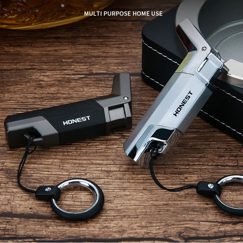 Honest Portable Mini Cigar Lighter Windproof Jet Flame Tobacco Pipe Butane Gas Torch Lighter Smoking Accessories Gifts for Men