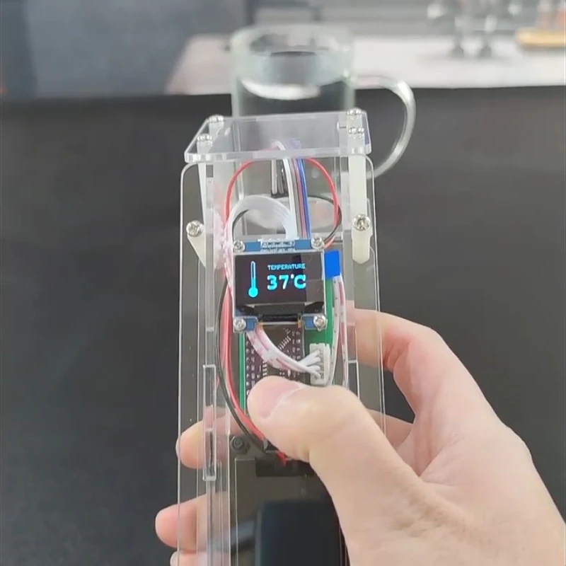 Acrylic Forehead Thermometer with OLED Temperature Gun Toys For Arduino Robot DIY Kit Open Source Code Programmable Learning Kit