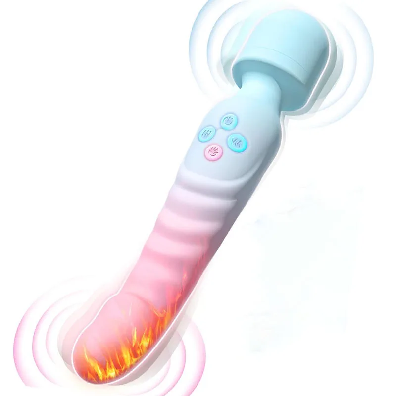 Dual-Head Vibrating Wand for Women, Heated Personal Massager, Multiple Vibration Modes, Rechargeable Silicone Adult Toy