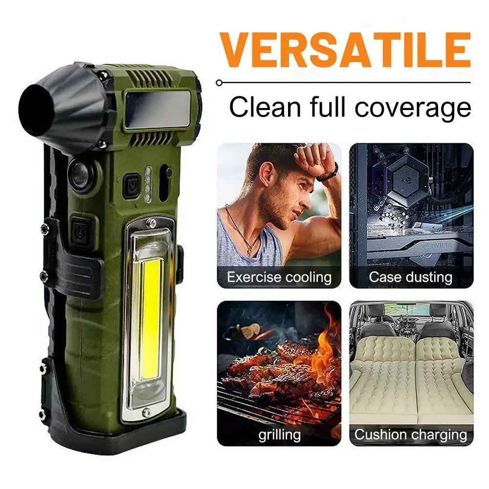 110000RPM Turbo Violent Fan with Light Brushless Motor Electric Air Duster Multifunctional Power Dispaly Wireless Handheld Fan