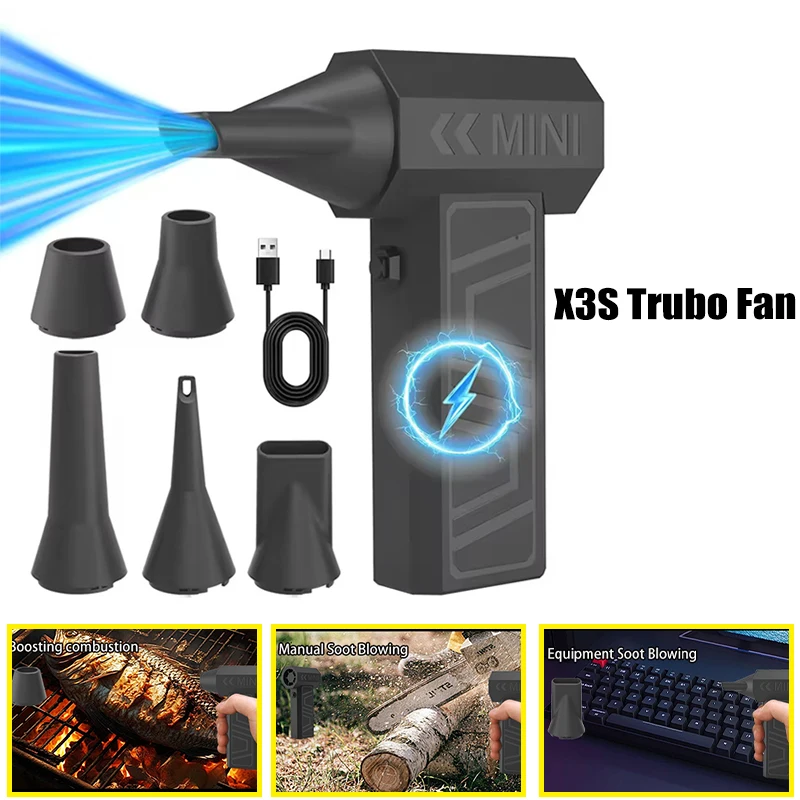 MOBIDEA 110000RPM Brushless Turbo Blower Type C Port  Super Strong Wind Blow Suction 2 in 1 Quick Drying for Auto Paint Repair