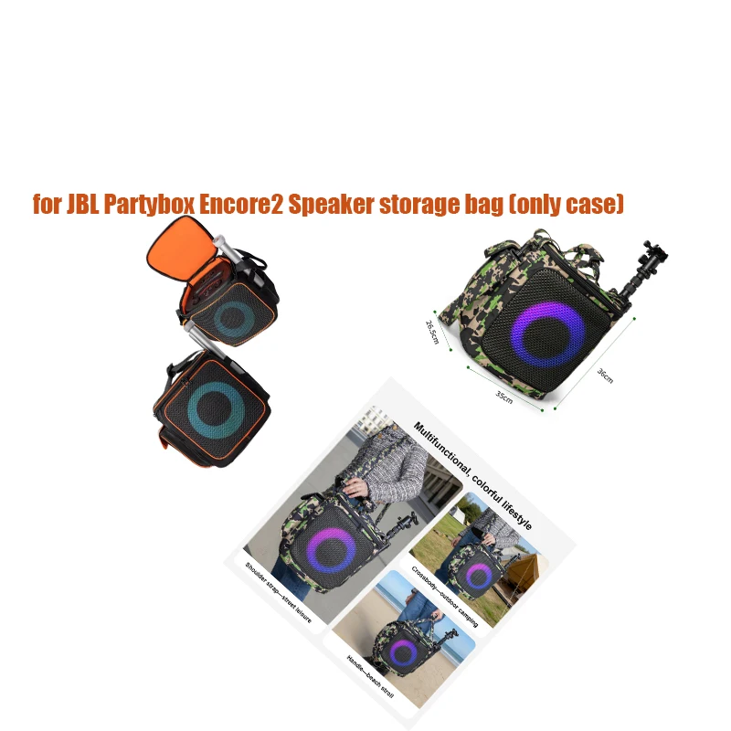 For JBL Partybox Encore2 Speaker Storage Bag Sound Transmitting Fabric Portable Bluetooth Compatible Protective Pouch Travel