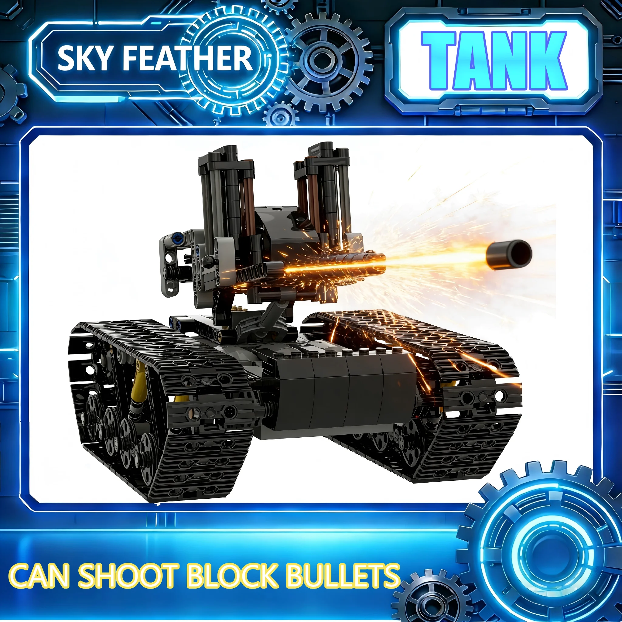 RC Electric Tracked Artillery Tank MOC Model Technical Building Block Adults Fun Toys Kids Playtime Gift