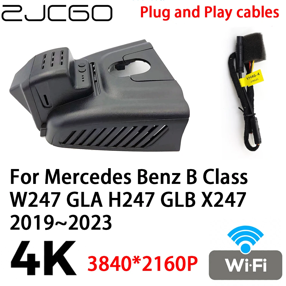 ZJCGO 4K 2160P Car DVR Dash Cam Camera Video Recorder Plug and Play for Mercedes Benz B Class W247 GLA H247 GLB X247 2019~2023