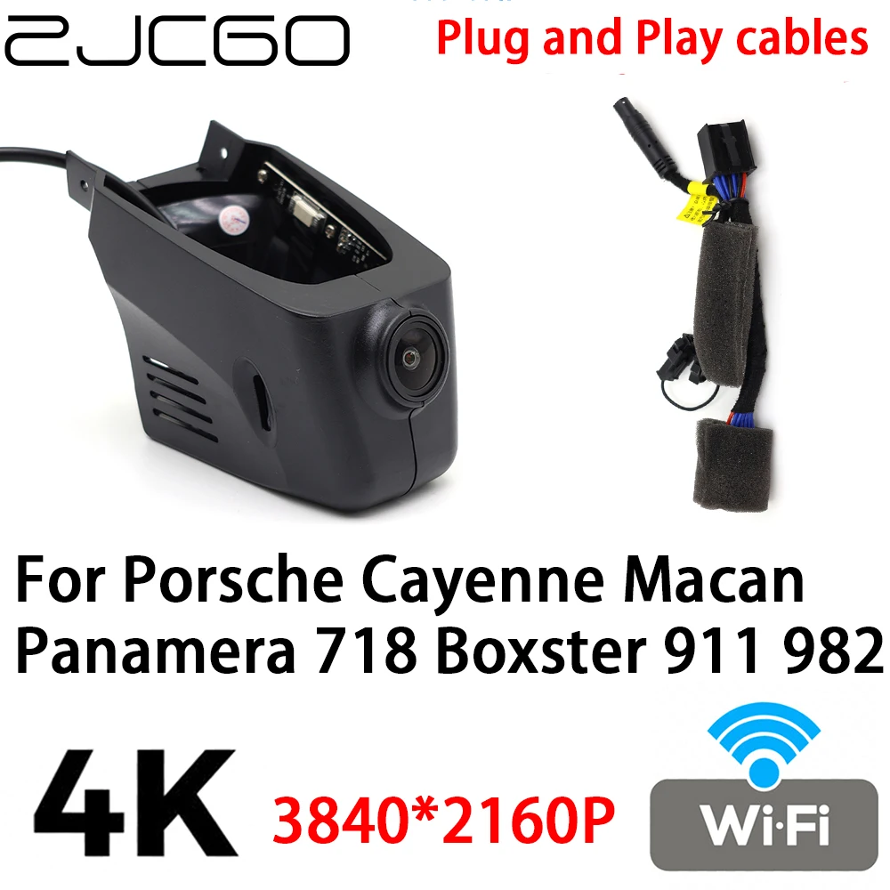 ZJCGO 4K 2160P Car DVR Dash Cam Camera Video Recorder Plug and Play for Porsche Cayenne Macan Panamera 718 Boxster 911 982