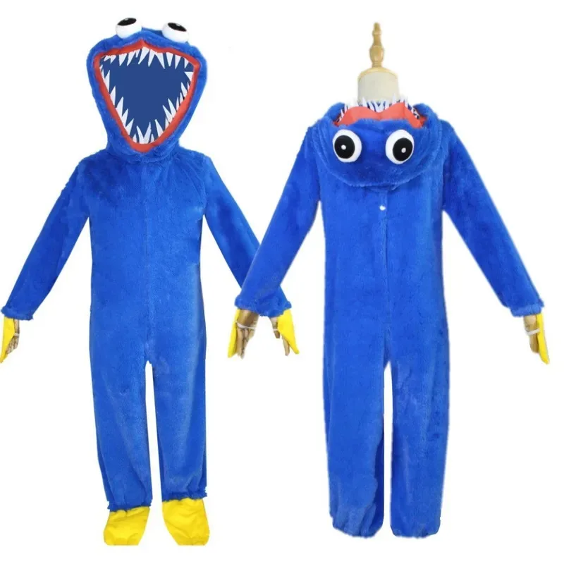 Halloween Poppy Playtime Blue Mouth Monster Plush Toy Kigurumi Jumpsuit Role Playing Outfit For Children Party Christmas Gift