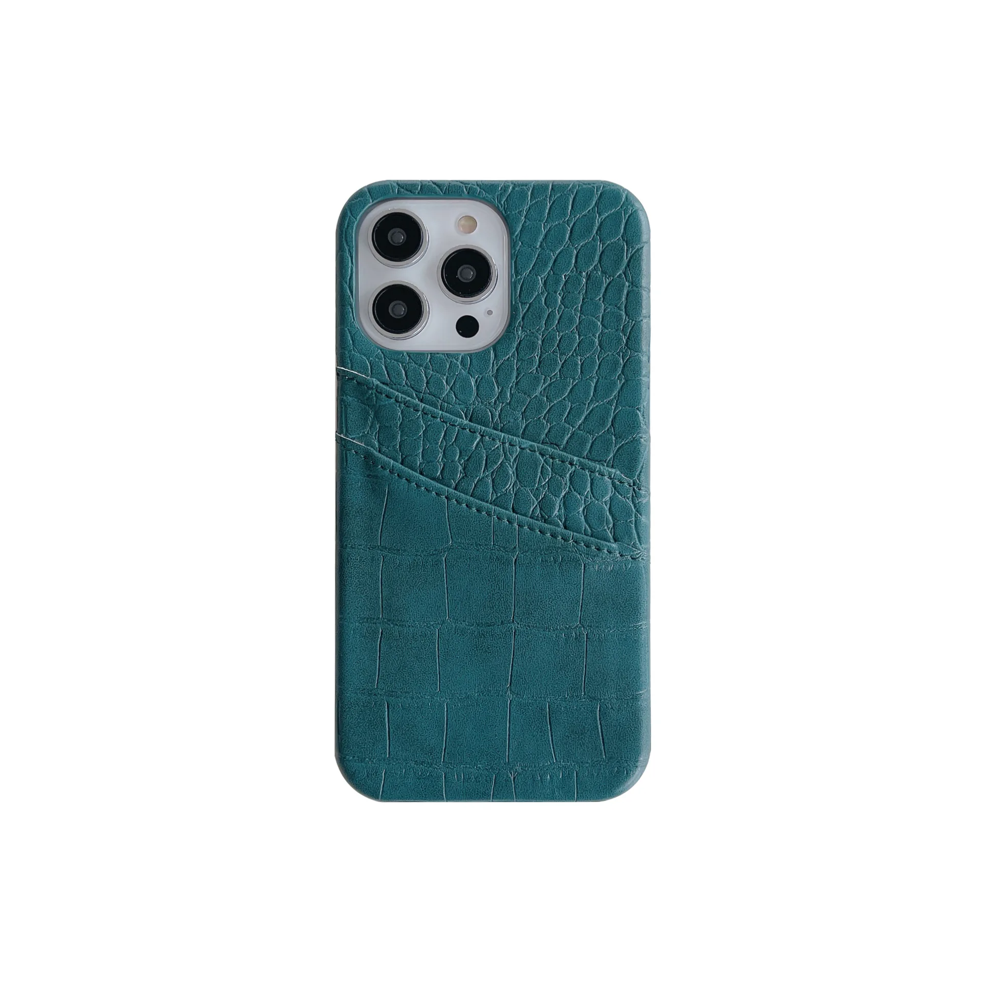 New Crocodile Grid Pattern Suitable for iPhone 17Pro Max Phone Case 15 16Pro Half Pack Dual Card 13 14 anti Drop Protection Cove