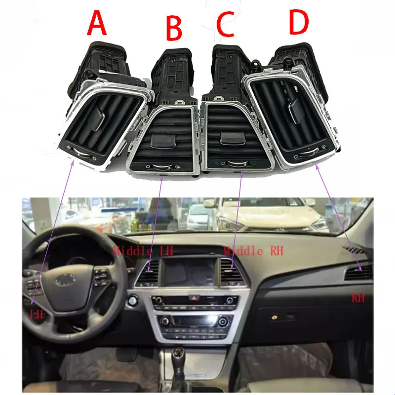Car accessories Air Conditioner Outlet Dashboard Air Outlet Air Conditioner Vent A/C Vent For Hyundai Sonata 9 2015-2017