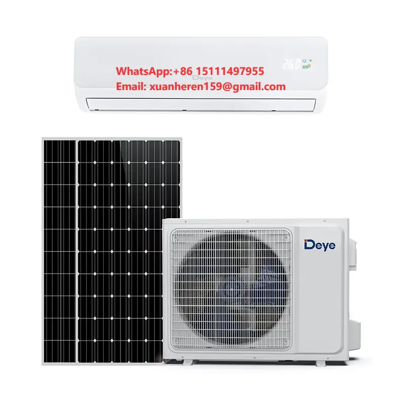 DEYE Solar Air Conditioner 12000BTU Hybrid ACDC Easy to Install Split Hybrid Portable Home Solar Air Conditioner