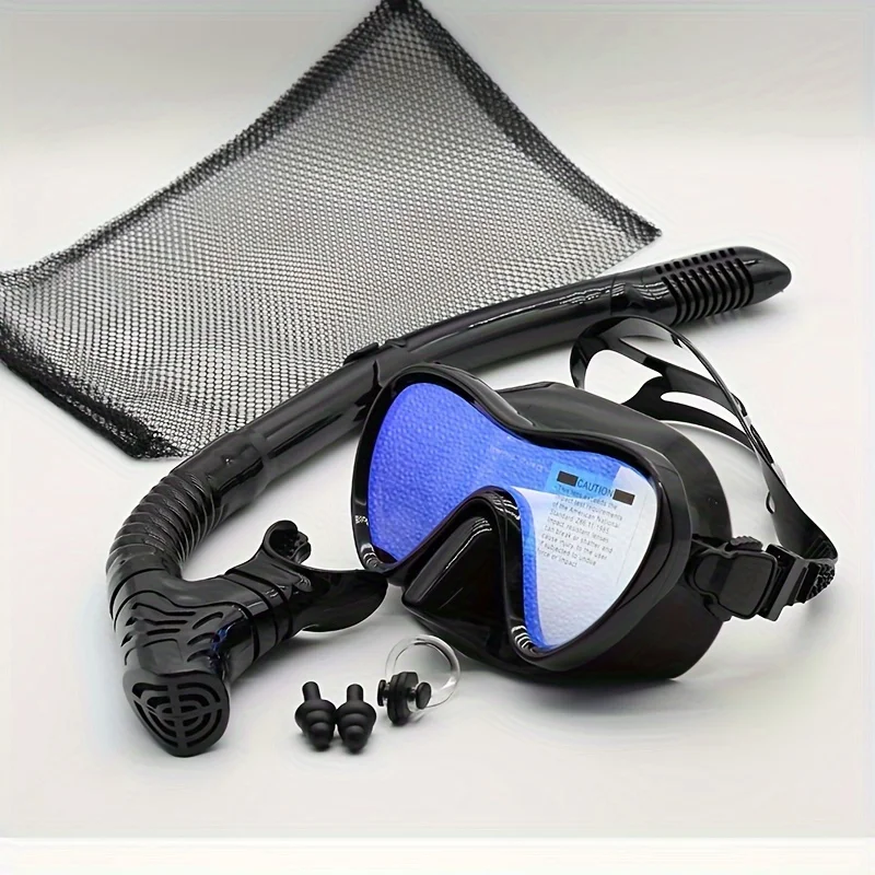 Professional Silicone Snorkeling Mask And Breathing Tube, Anti Fog Tempered Glass Snorkeling Goggles, Diving Equipment