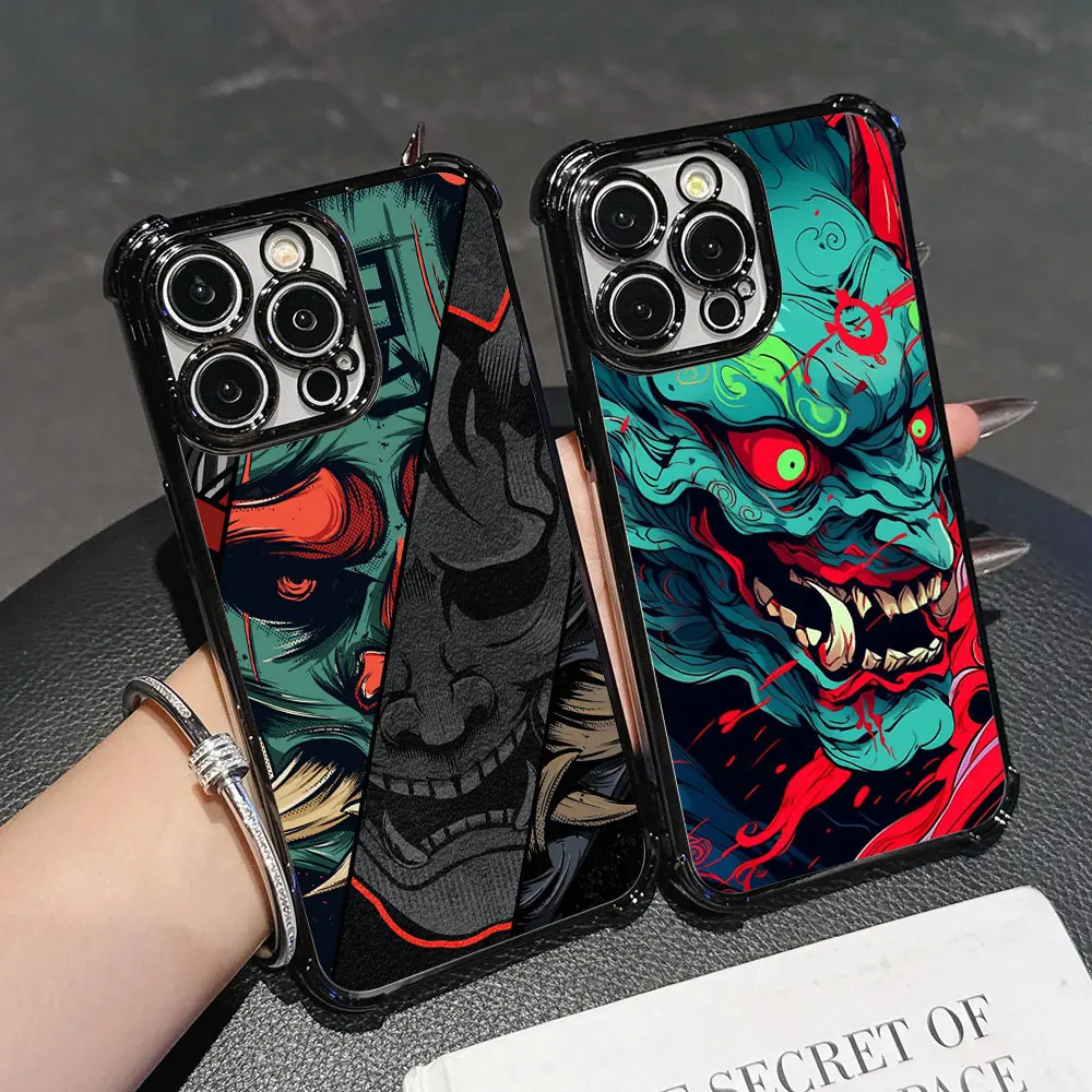 Japanese Culture Oni Mask Samurai For Google Pixel 8 7 10 9 Pro XL A 7A 8A 9A 10A 5G Case Silicone Clear Shell Back Cover Coque