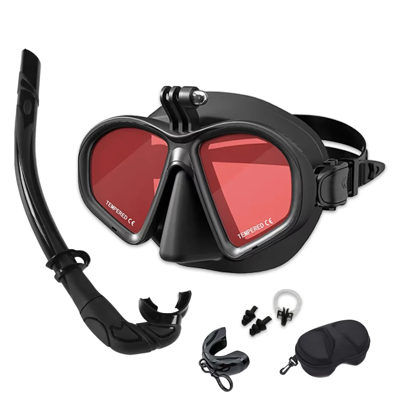 Professional Low Volume Diving Mirror, Free Diving Mask, Dive, Waterproof, Anti Fog , Tempered Glass, With Camera Mount